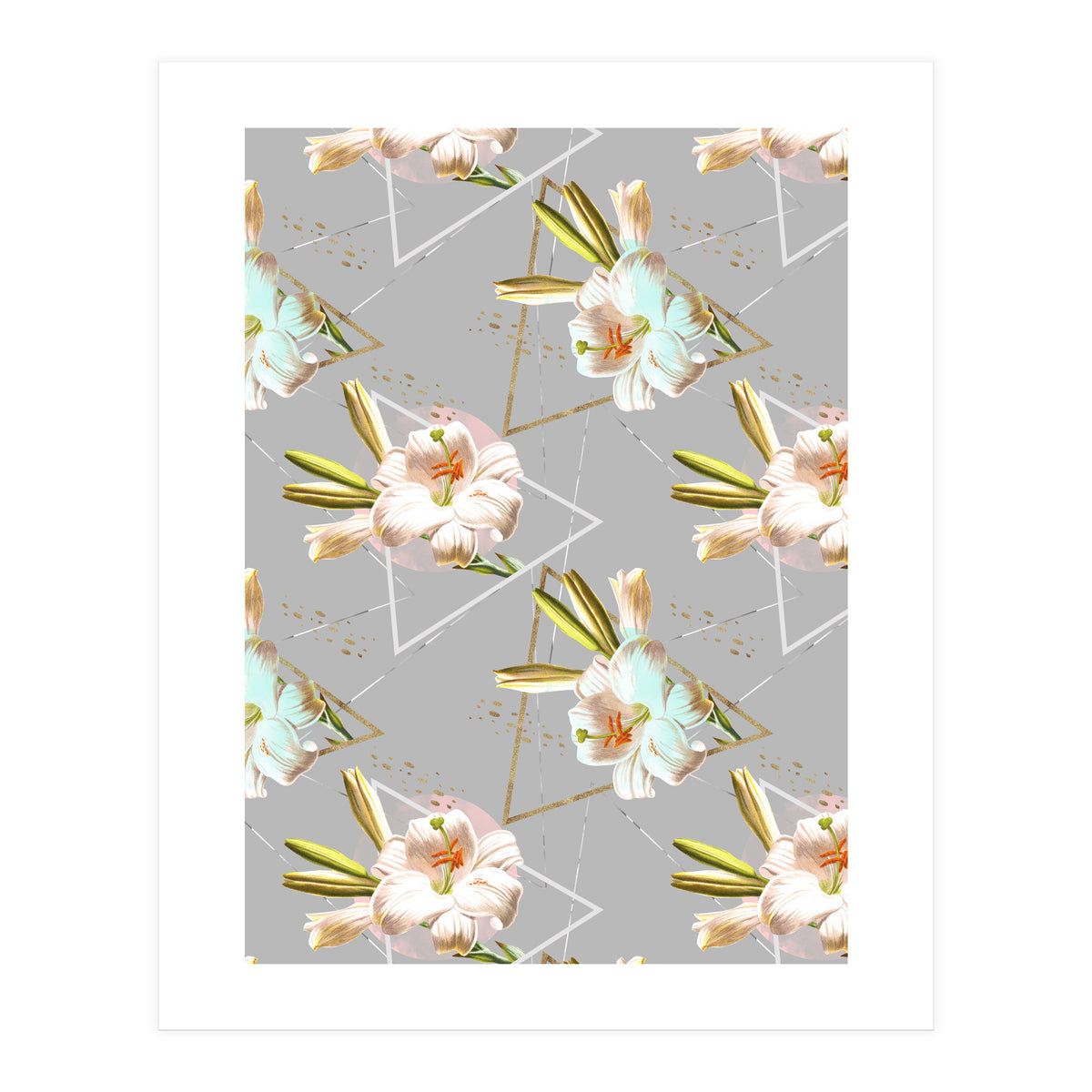 Botanical blooming with geometric 02 (Print Only)