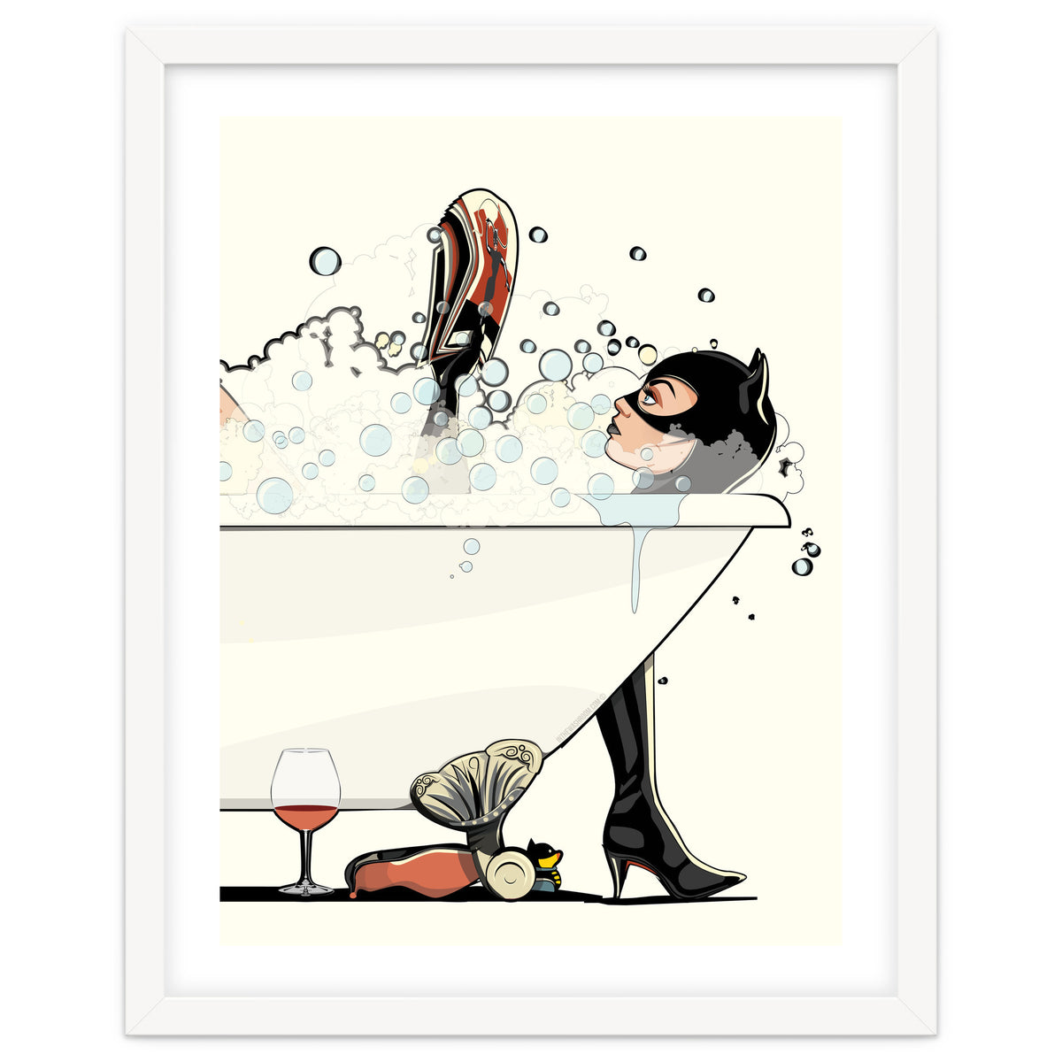 Catwoman in the Bath, funny Bathroom Humour