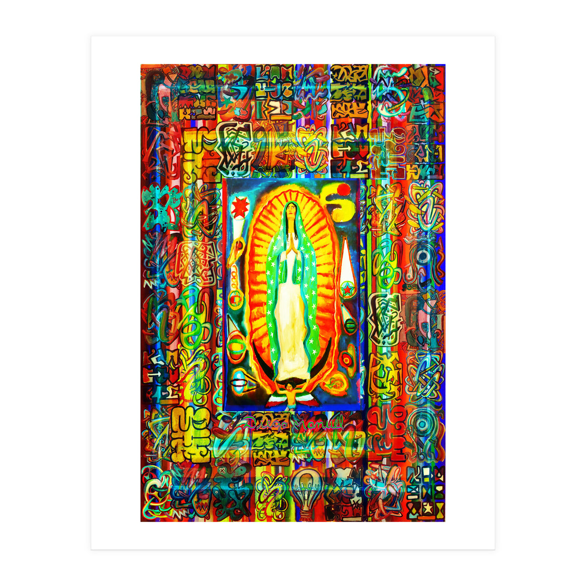 Graffiti Digital 2022 334 and Virgin of Guadalupe (Print Only)