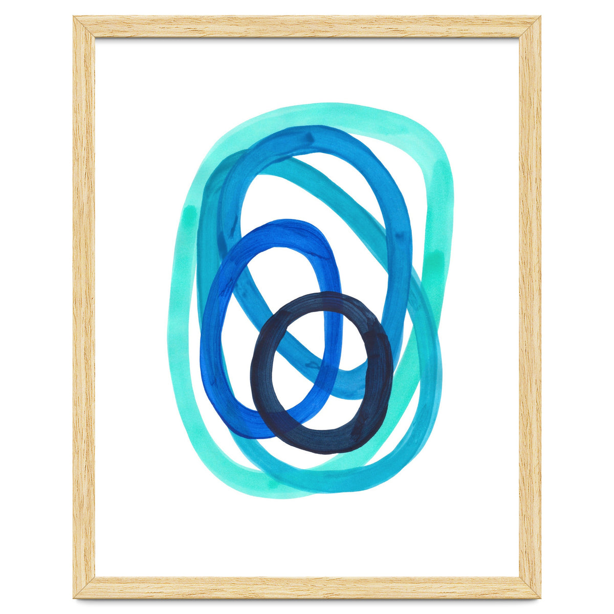 Marine Blues Blue Teal Turquoise Navy Blue Nesting Circles