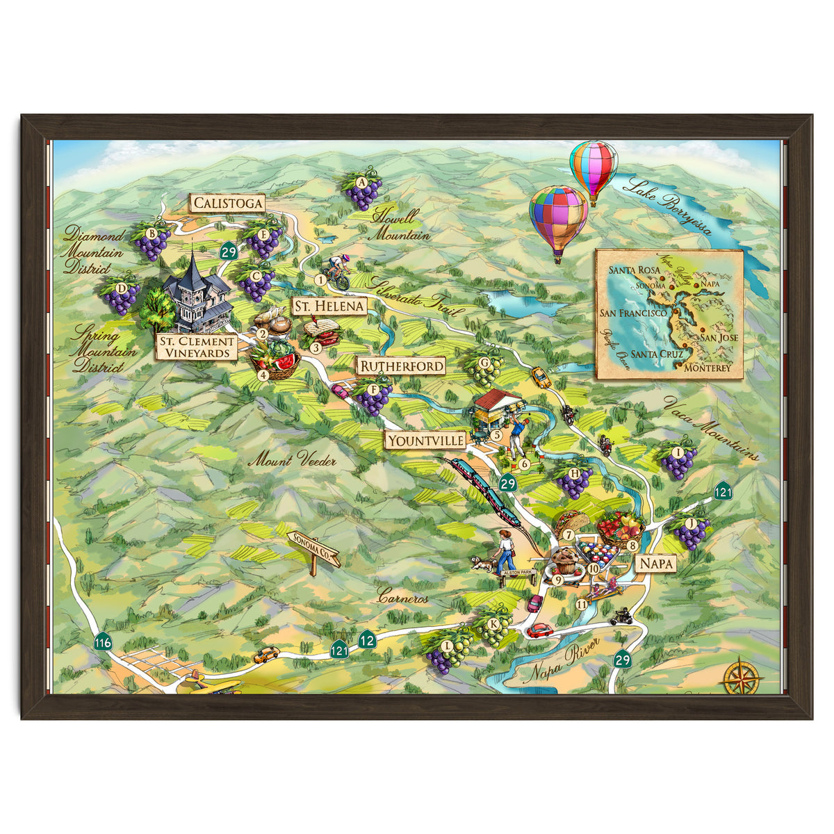 Napa Valley Illustrated Map