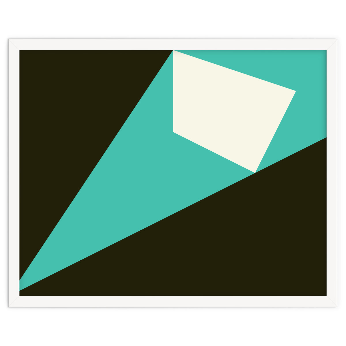 Geometric Shapes No. 72 - turquoise, white & black