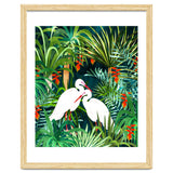 To Me, You're The Perfect Heron, Tropical Jungle Wildlife Animals Birds, Botanical Stork Painting thumbnail