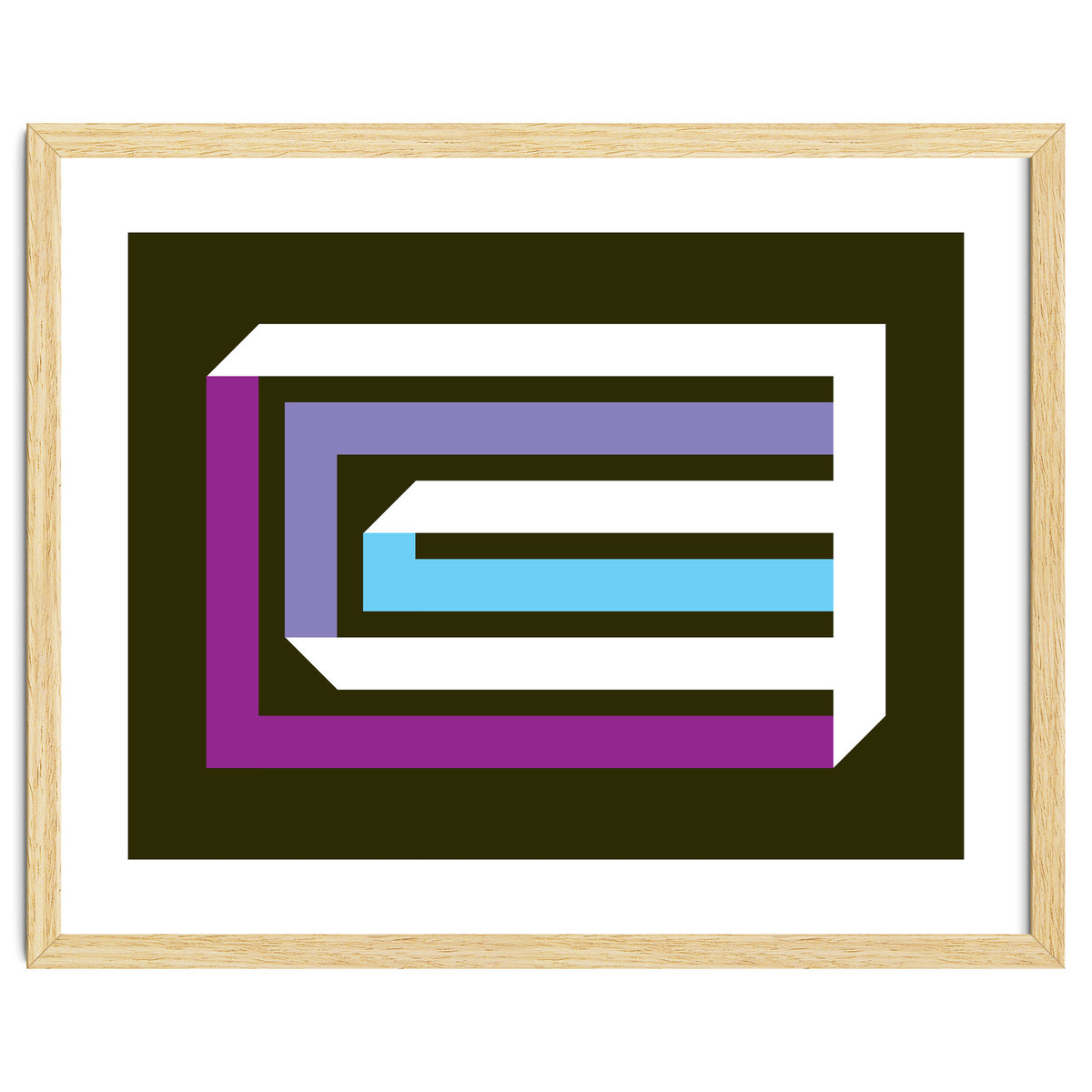 Geometric Shapes No. 35 -  brown, blue & lilac