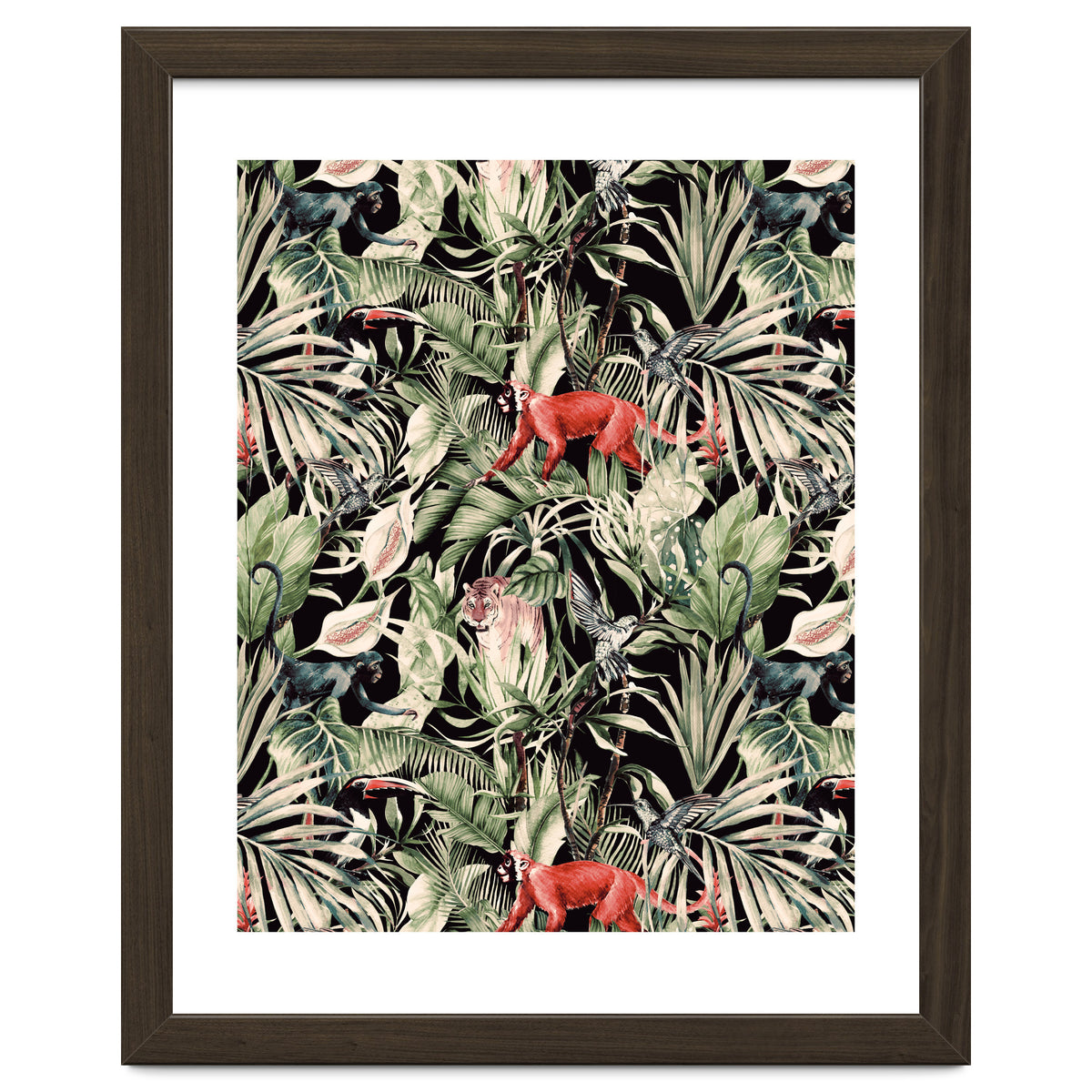 Animals In The Dark Of The Jungle