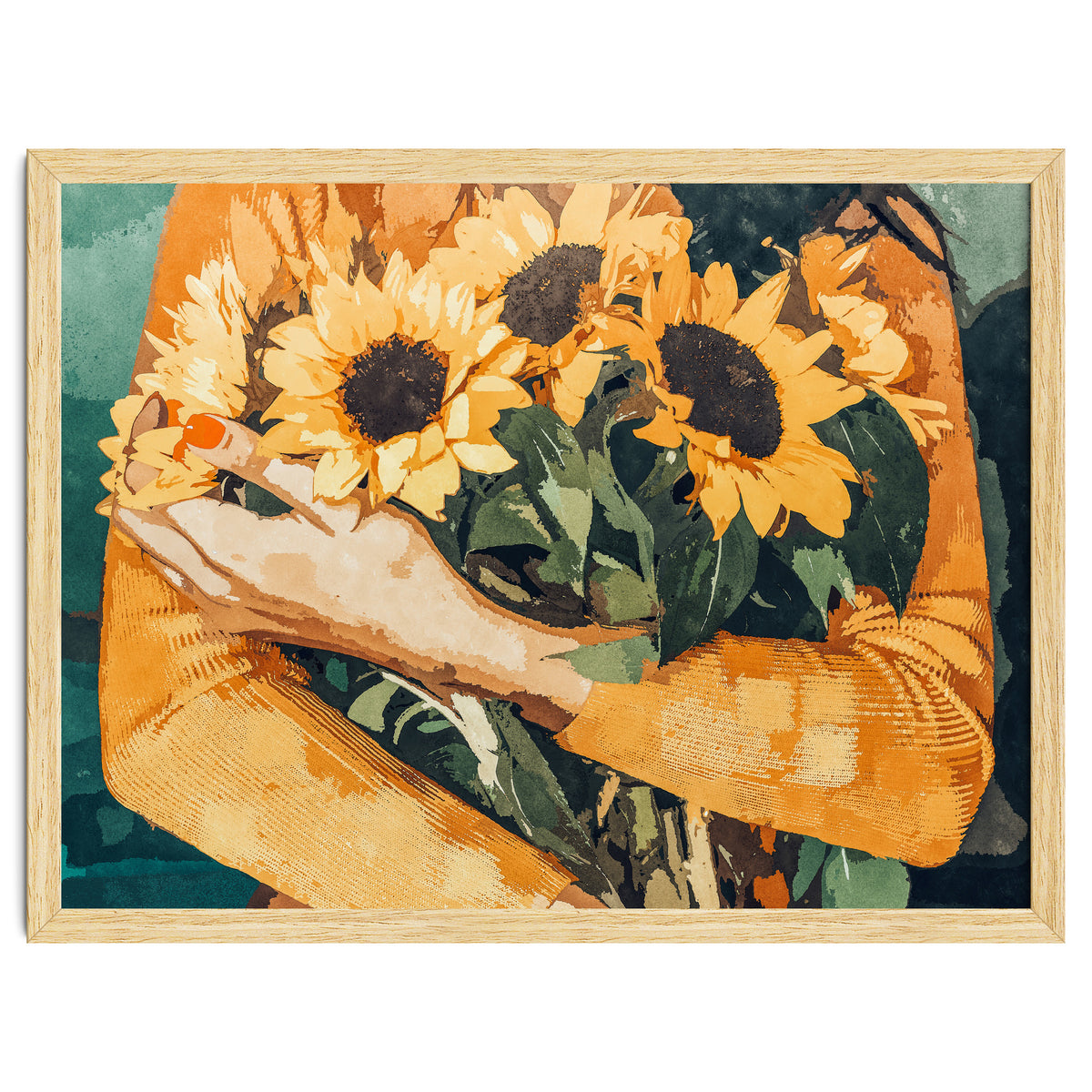Holding Sunflowers