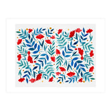 Magical garden - red and turquoise (Print Only) thumbnail