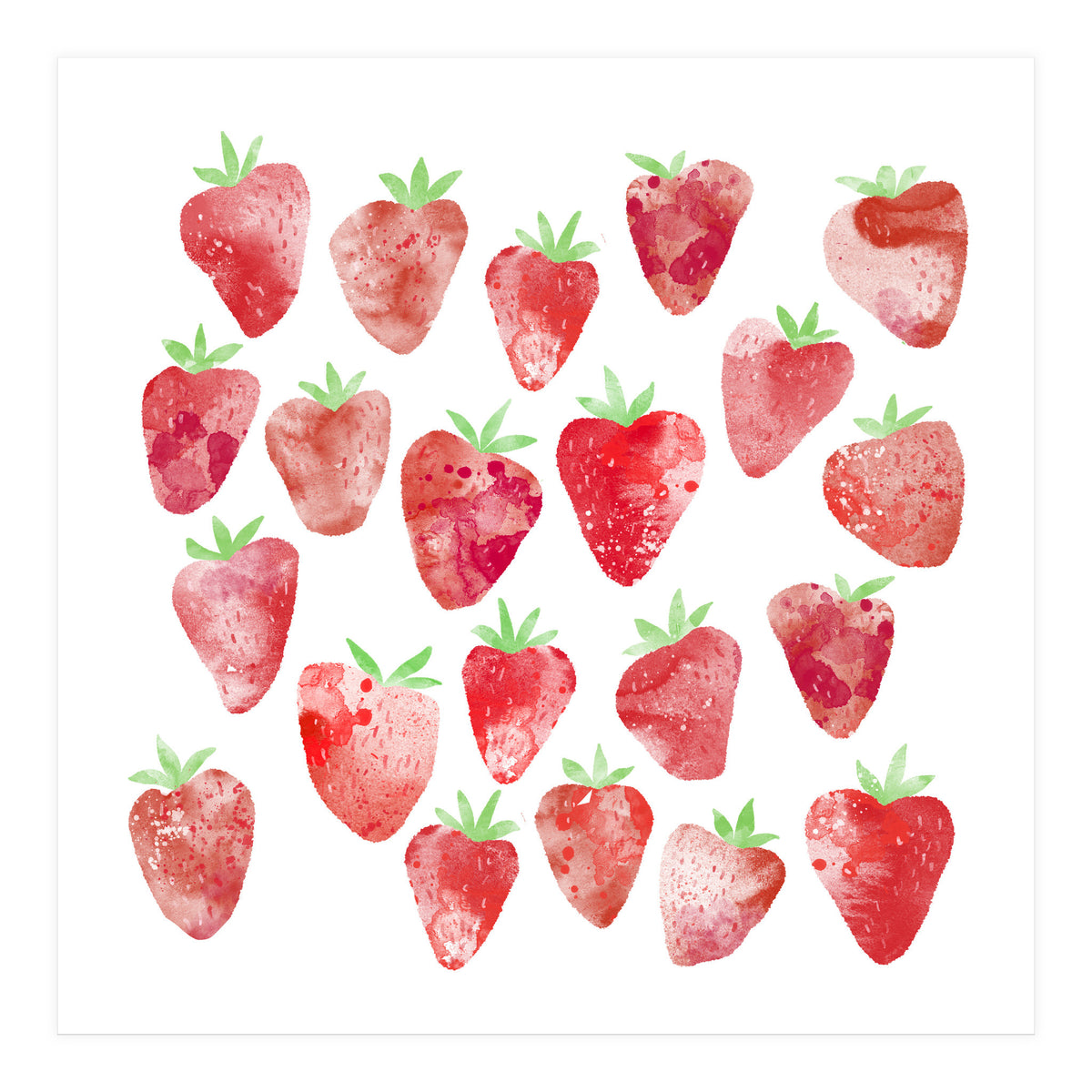 Strawberries Watercolor (Print Only)