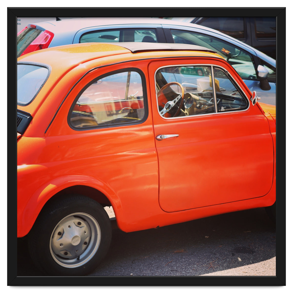Classic orange Fiat 500