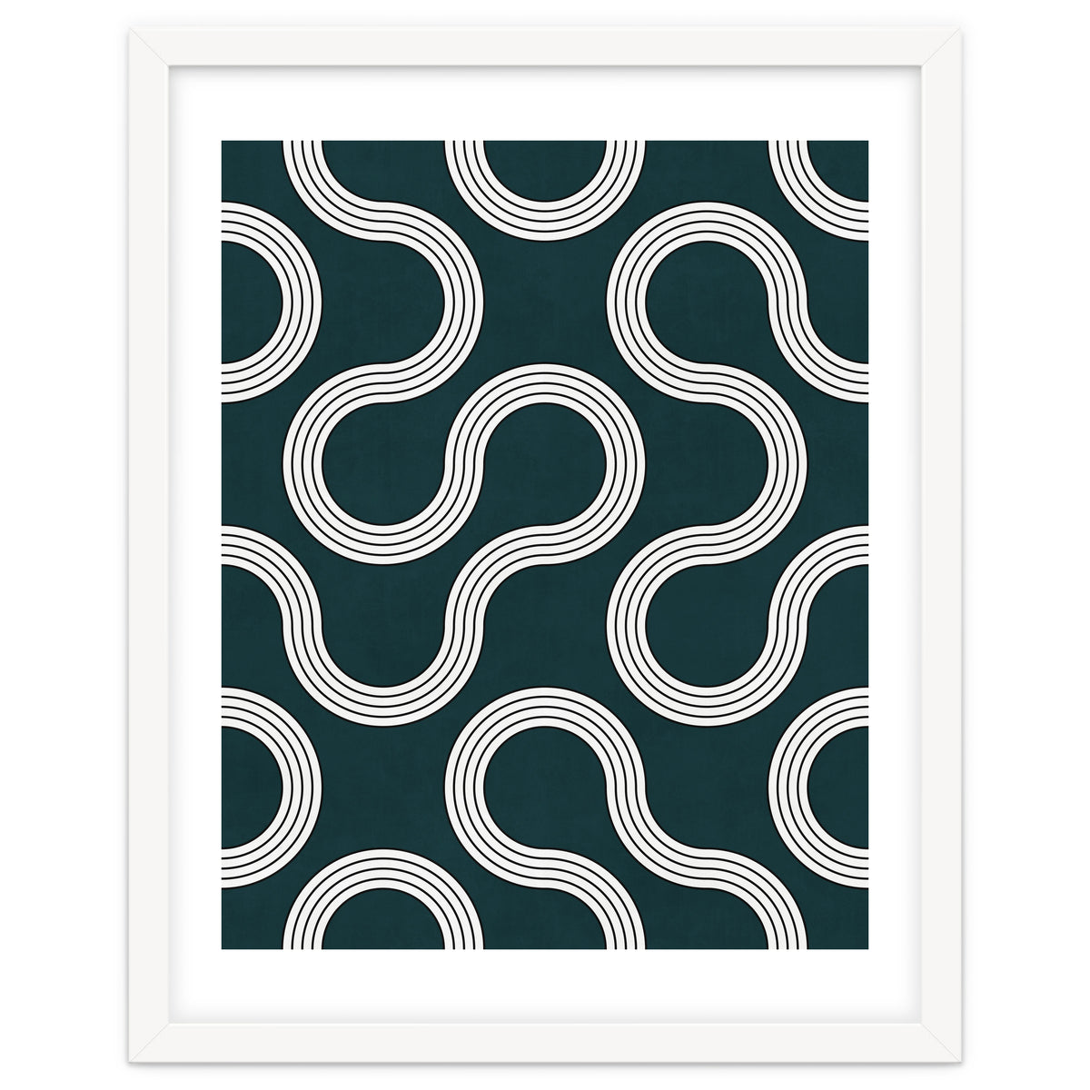 My Favorite Geometric Patterns No.35 - Green Tinted Navy Blue