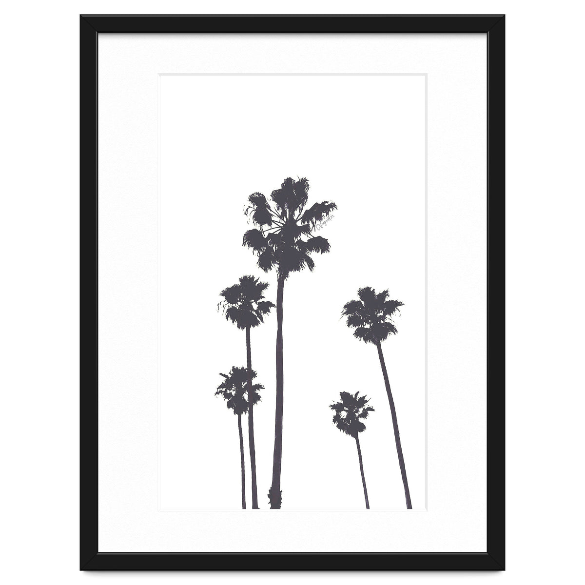 Palms & Sunset-Minimal B&W 2