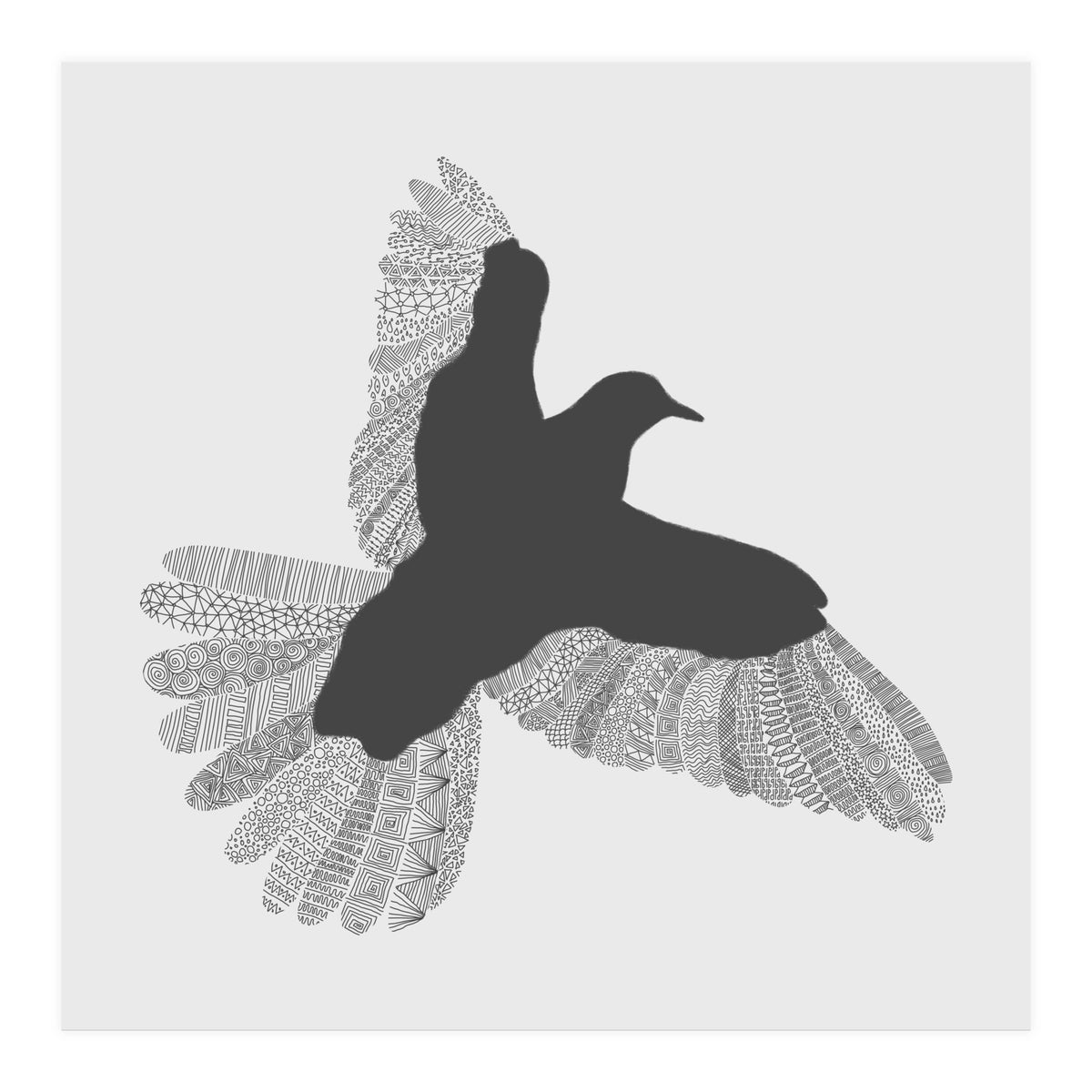 Bird Grey Poster (Print Only)