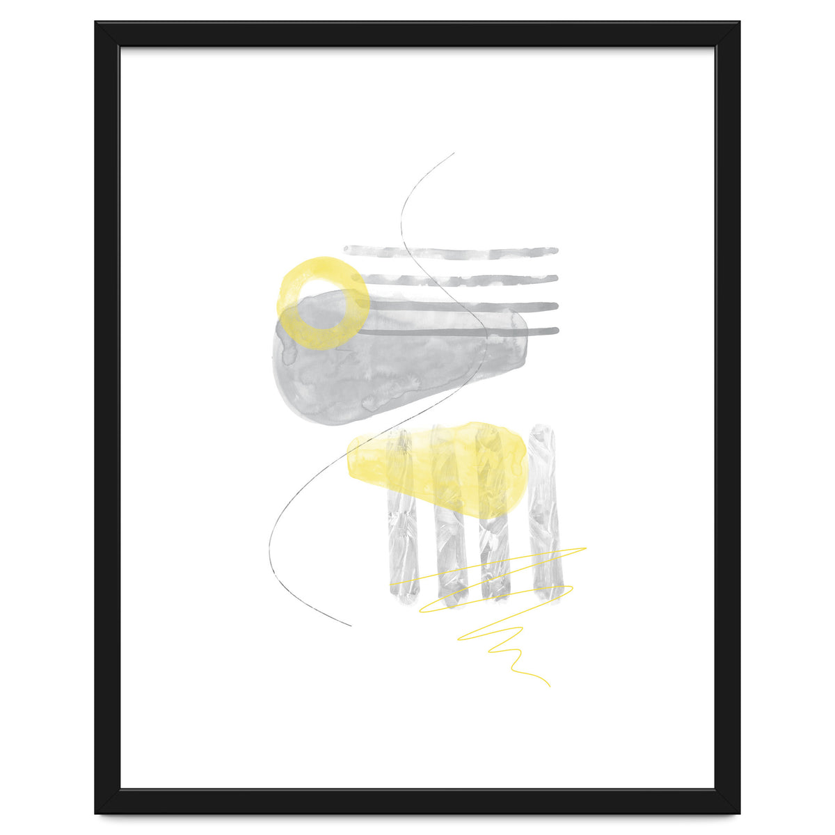 Watercolor Shapes No. 3 | Illuminating Yellow & Ultimate Grey
