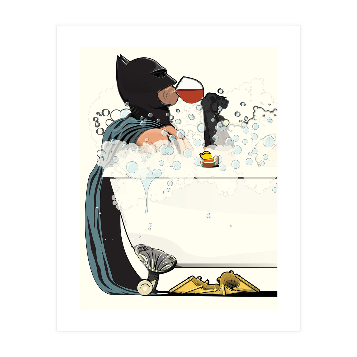 Batman in the Bath, funny Bathroom Humour (Print Only)