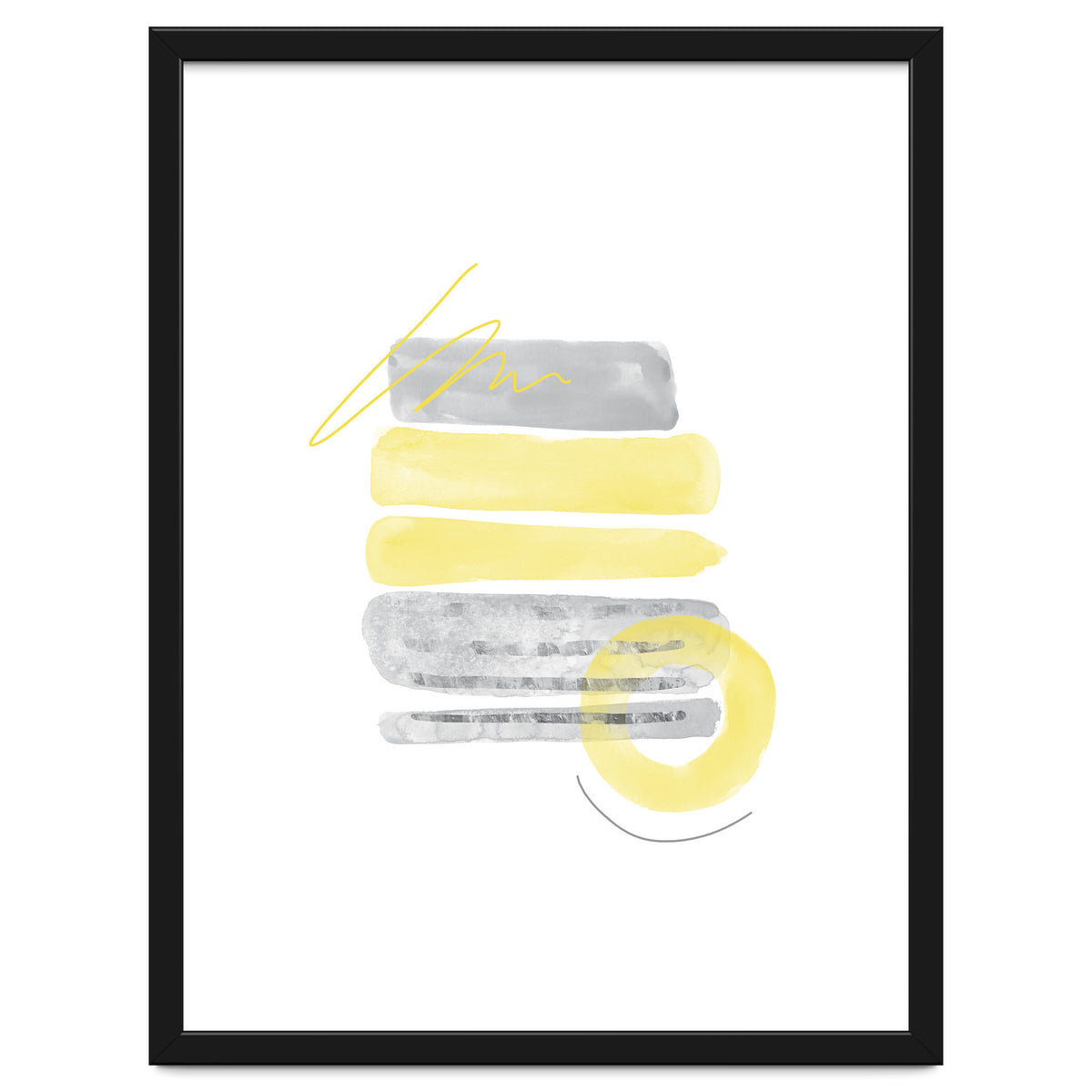 Watercolor Shapes No. 1 | Illuminating Yellow & Ultimate Grey