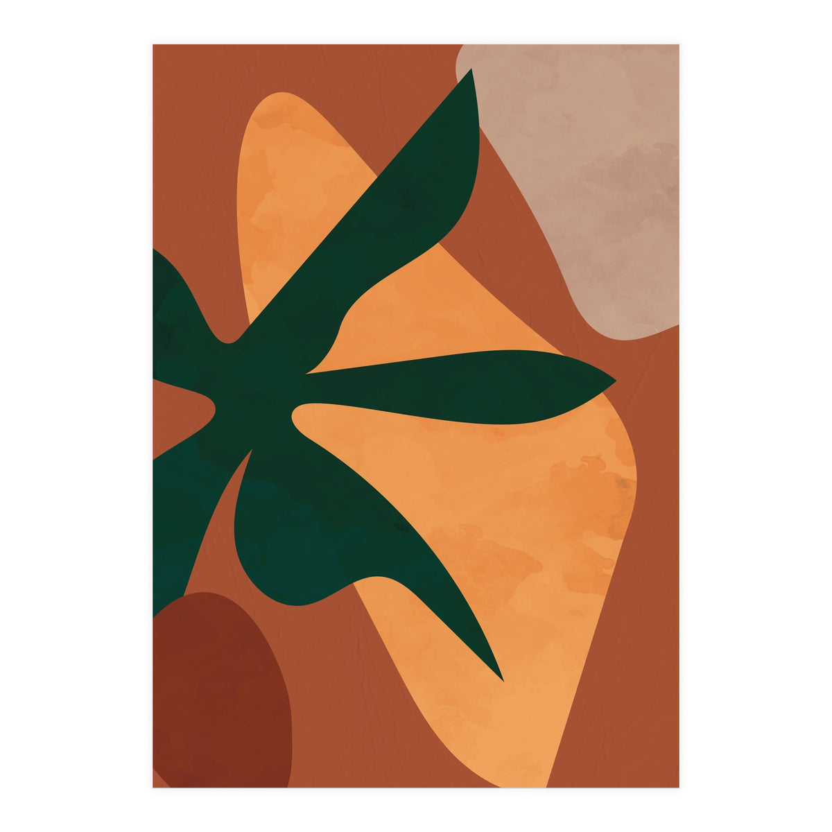 Abstract Bohemian Terracotta Plant (Print Only)