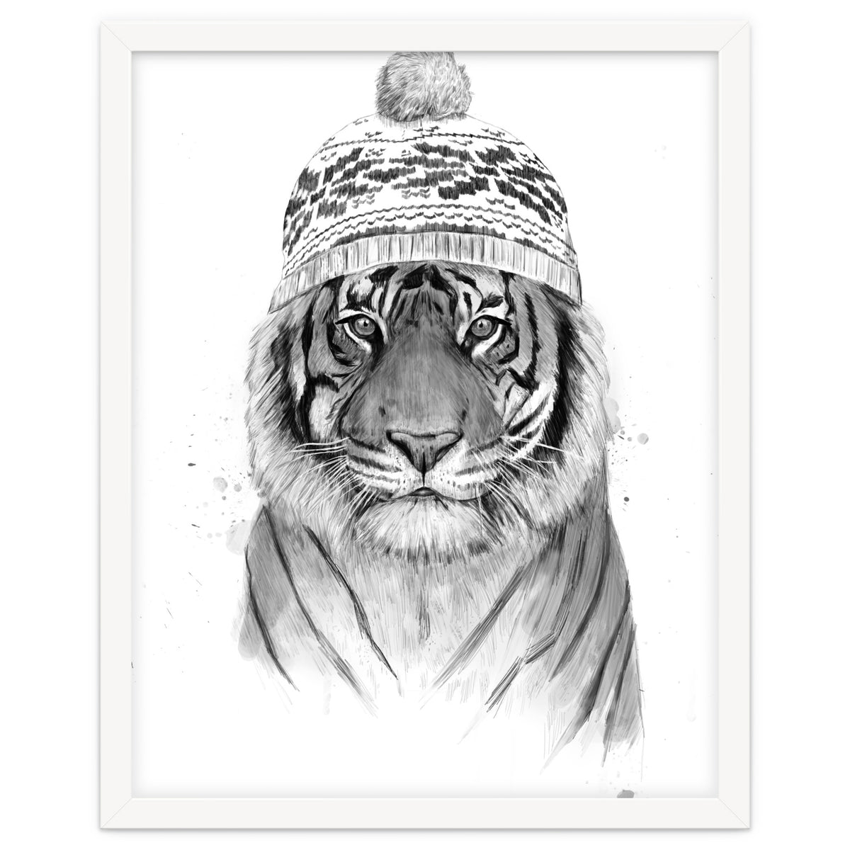 Siberian tiger (bw)