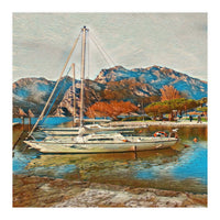Art boats on Lake Garda, Italy. (Print Only)