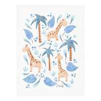 Jungle Giraffes | Blue (Print Only)