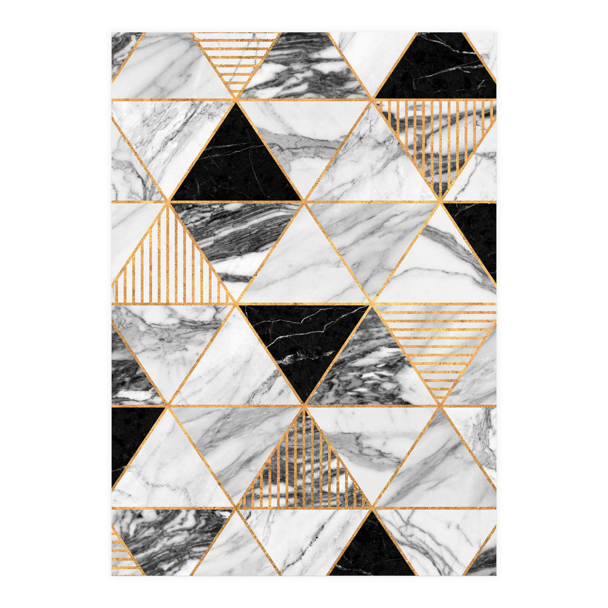 Marble Triangles 2 - Black and White (Print Only)