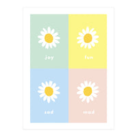 emotions - colorful - pop flower - joy - mad- sad - fun (Print Only)