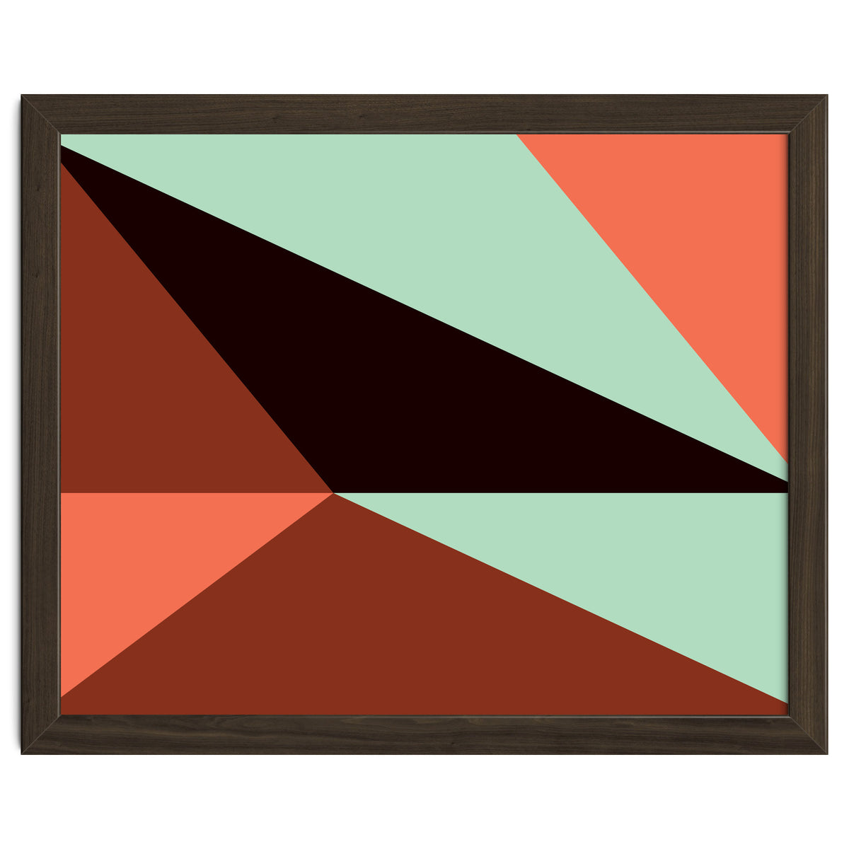 Geometric Shapes No. 17 - pink, brown, mint green & black