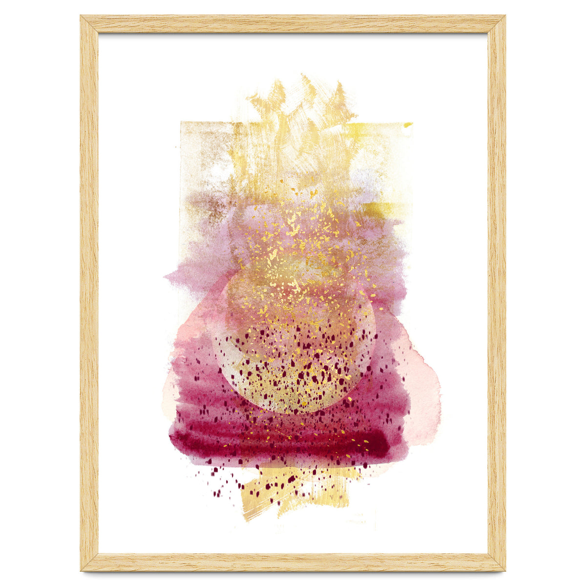 Abstract watercolour summer moon