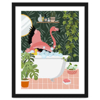 Flamingo Taking a Bubble Bath