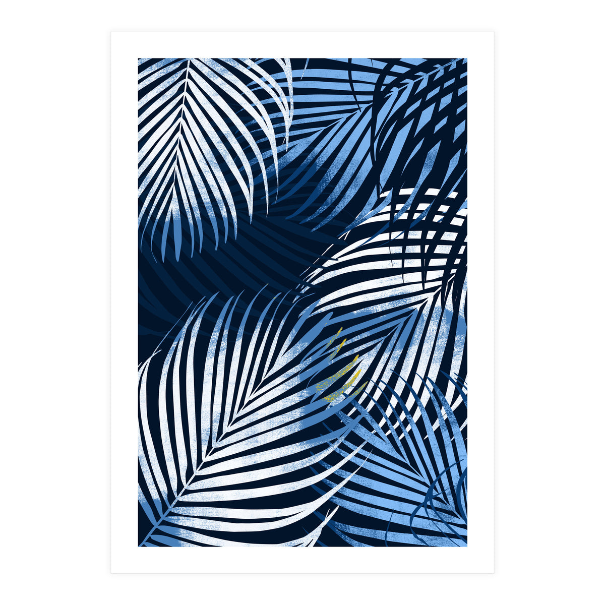 Palm Leaves Blue  (Print Only)