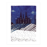 Castle on the hill at night (Print Only) thumbnail