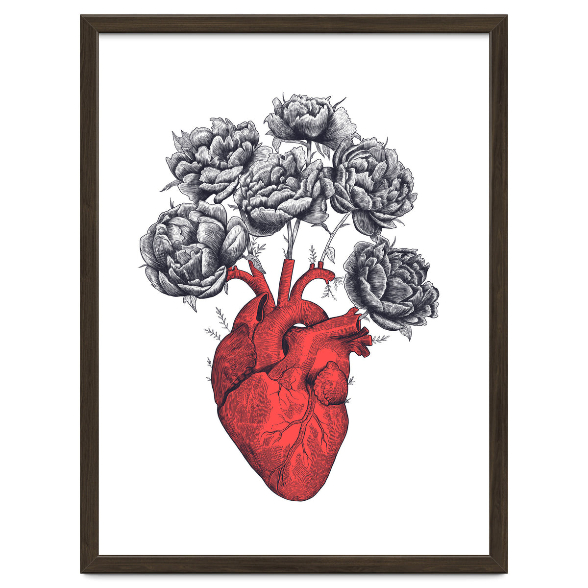 Heart With Peonies