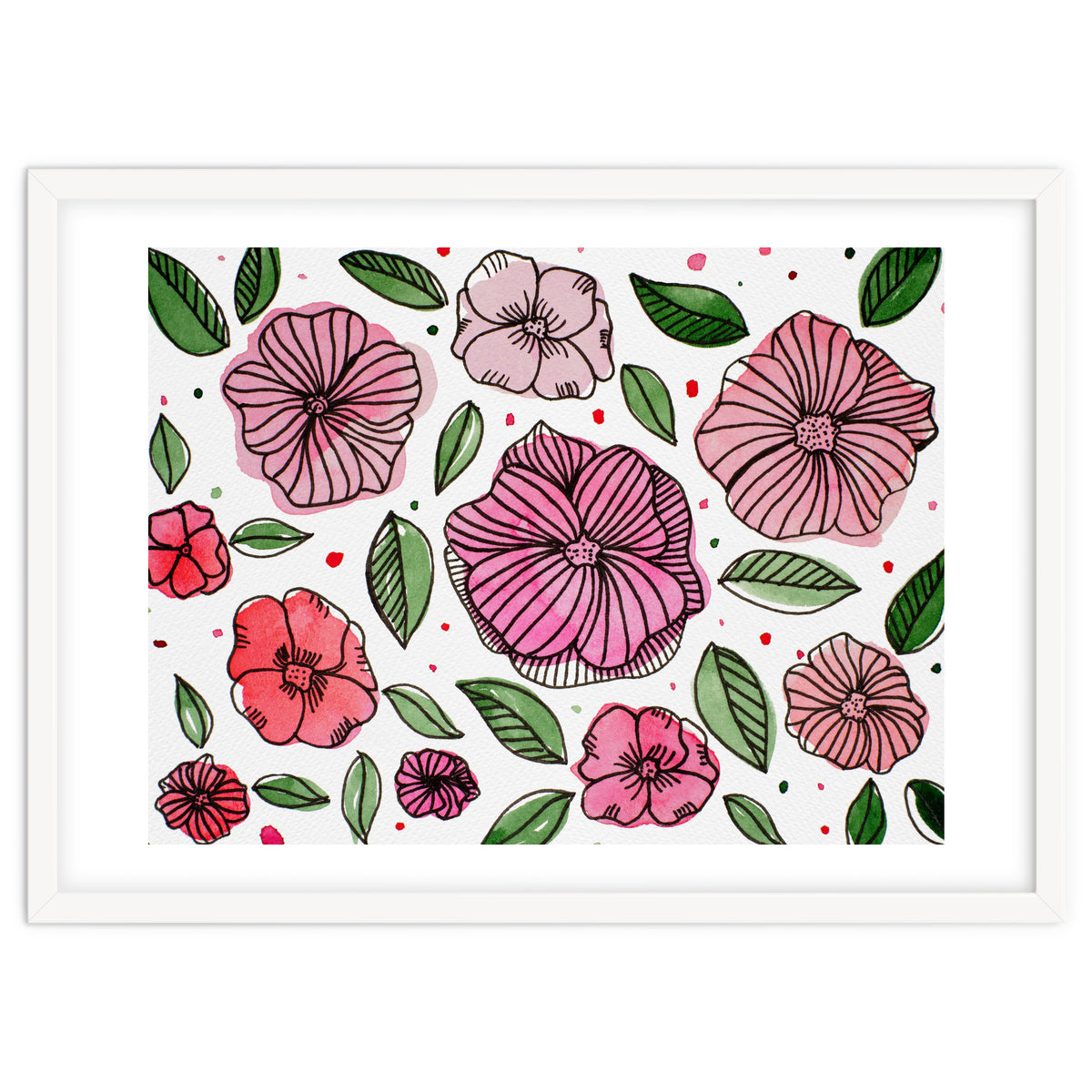 Watercolor And Ink Florals