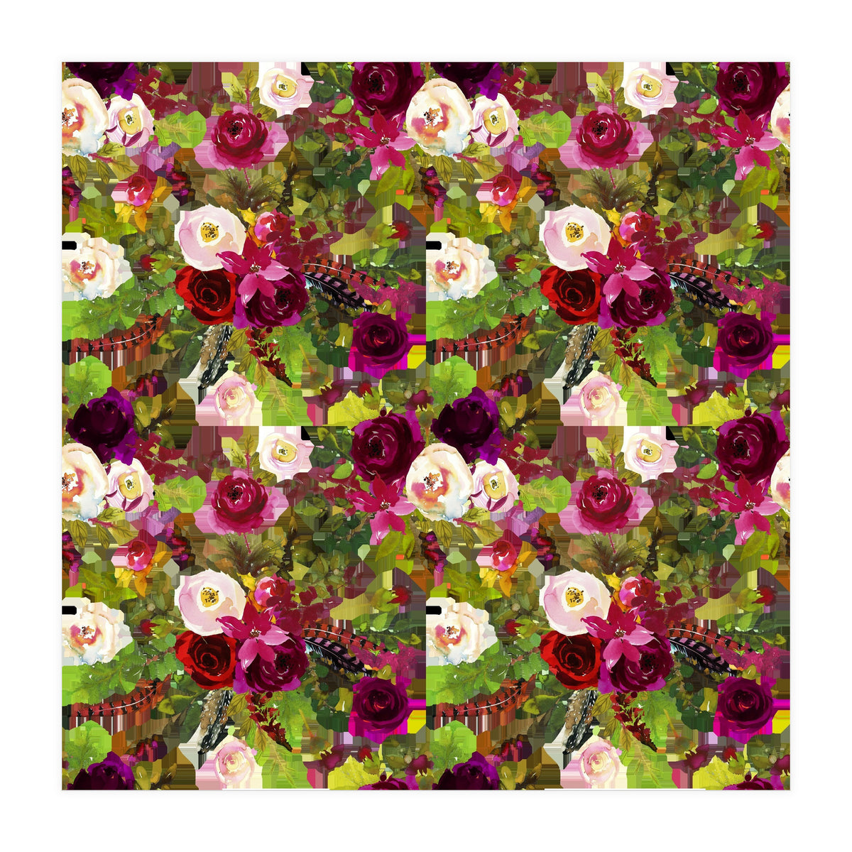 Water Colour Rose Pattern (Print Only)