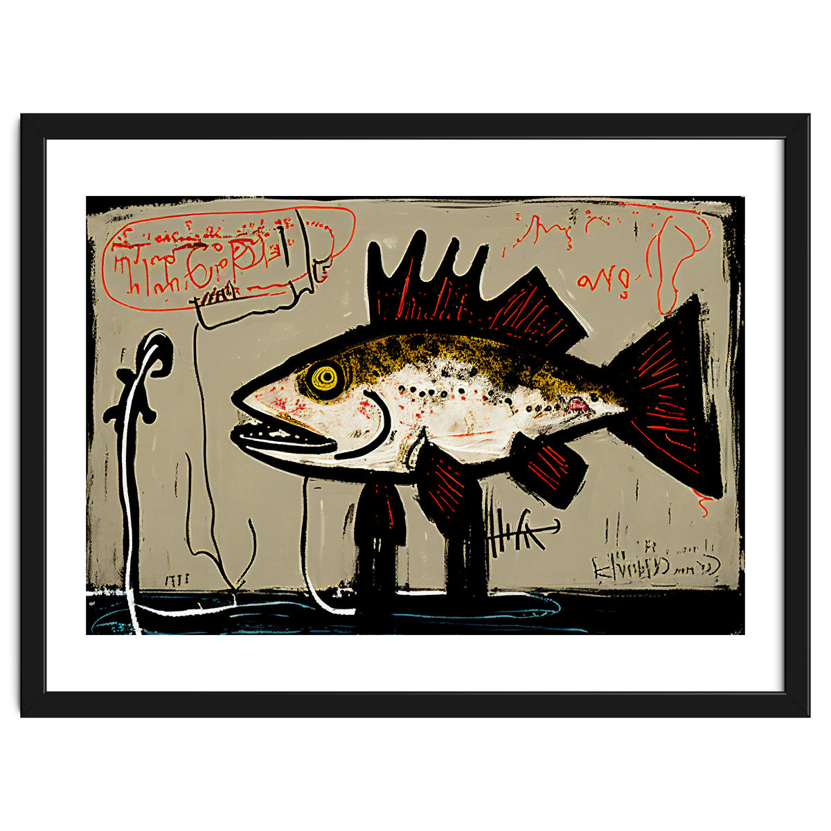 Brown Trout in Abstract Style Painting