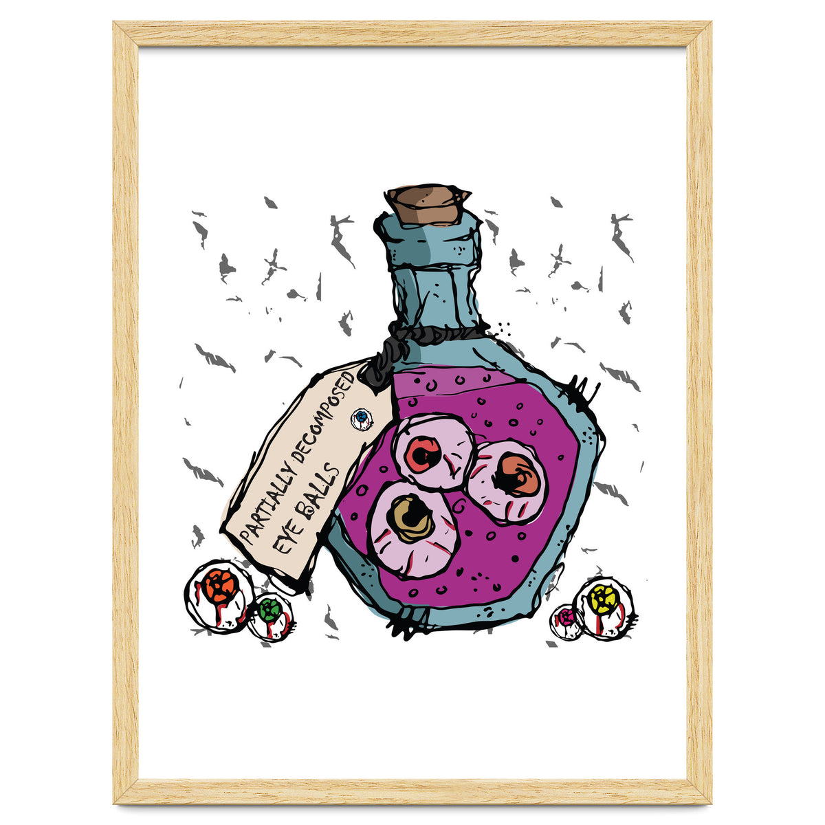 Decomposed eyes in a bottle