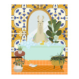 Llama Bathing in Moroccan Style Bathroom (Print Only) thumbnail