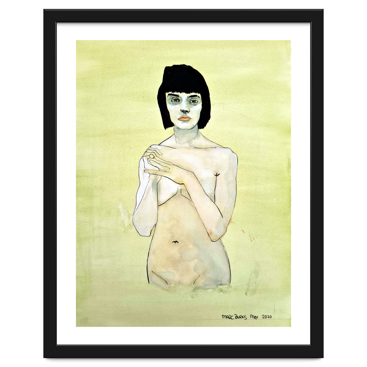 Untitled #75 Nude on a yellow-green ground