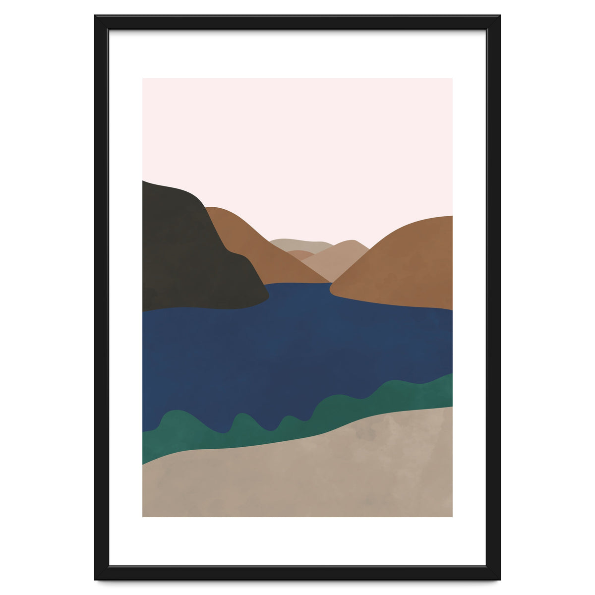 Neutral Mid Century Montains Nordic Print