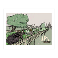 A Windy Day On The Garden Bridge (Print Only)
