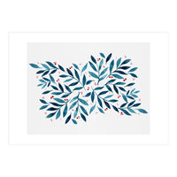 Teal Branches And Dots (Print Only)