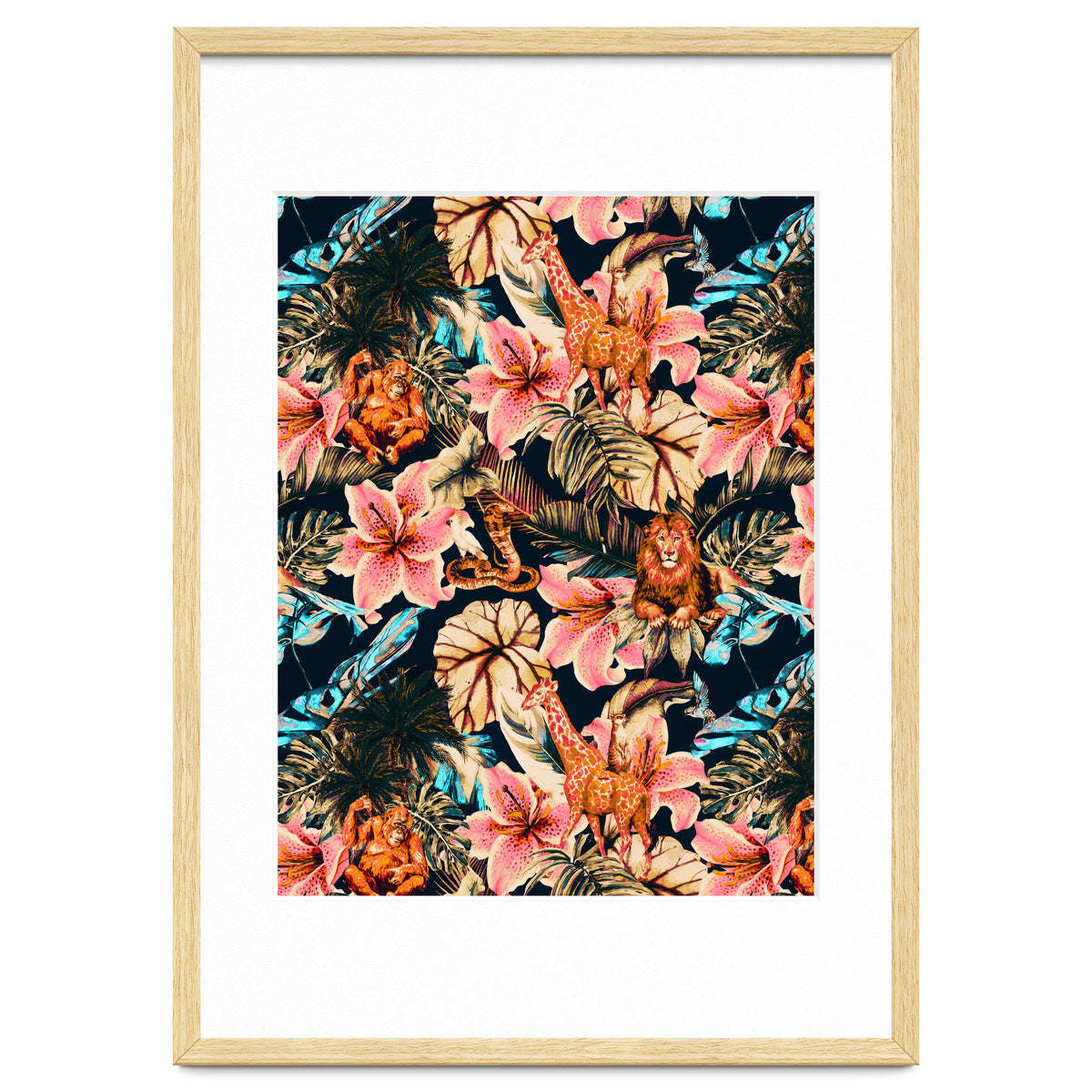 Wild animals in the dark of the jungle 02