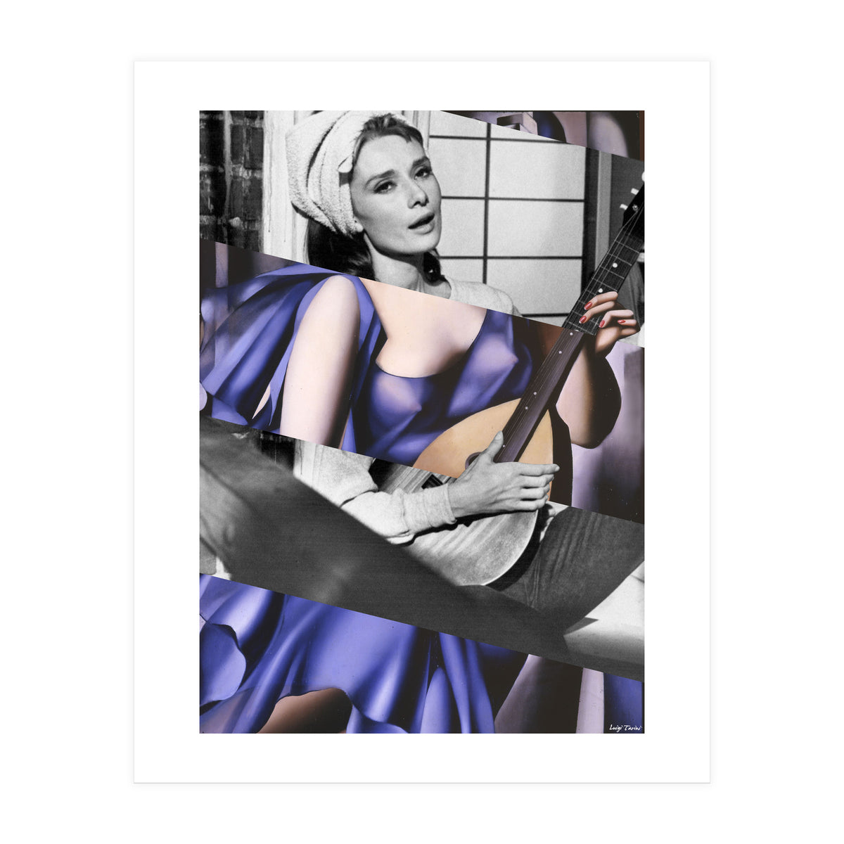 Tamara De Lempicka's Blue Woman with a Guitar & Audrey Hepburn in Breakfast at Tiffany's (Print Only)