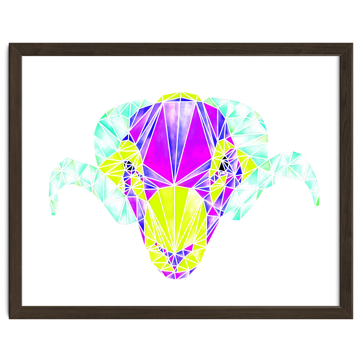 Colourful Geometric Swaledale Sheep Tup with White Lines