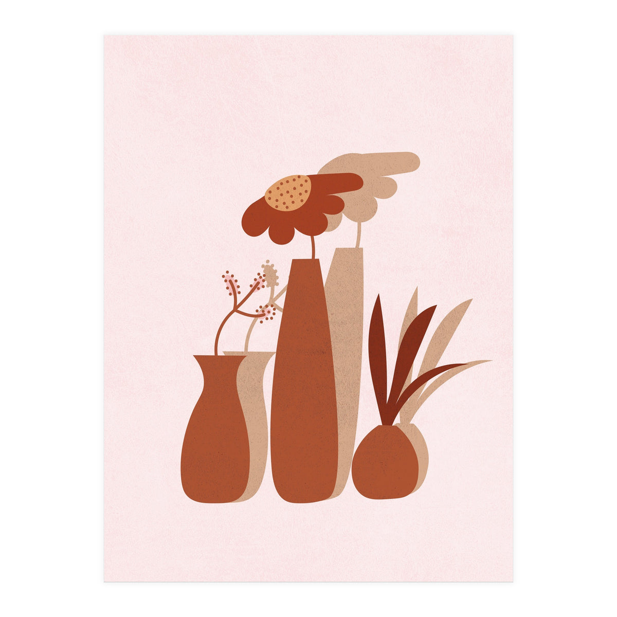 Mid Century Potted Plants (Print Only)