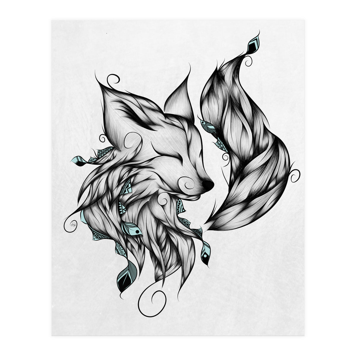 Fox B&w (Print Only)