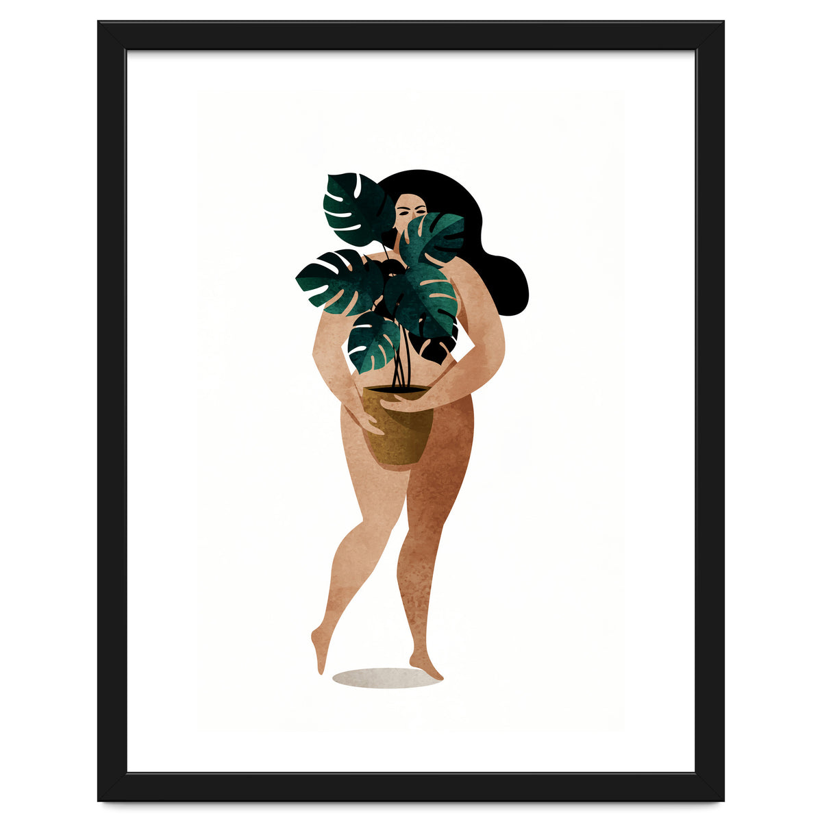 Nude With Plant