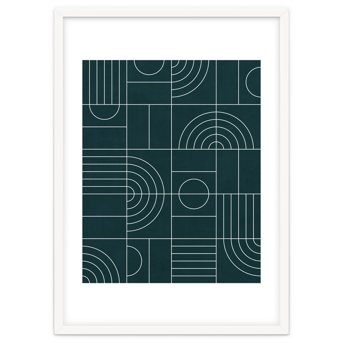 My Favorite Geometric Patterns No.26 - Green Tinted Navy Blue