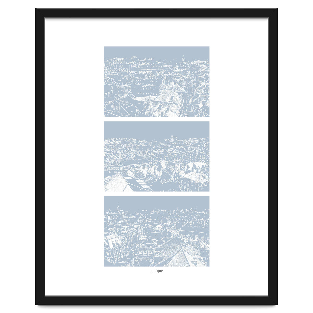 Prague print in blue