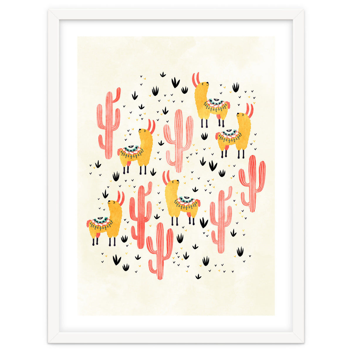 Yellow Llamas Red Cacti