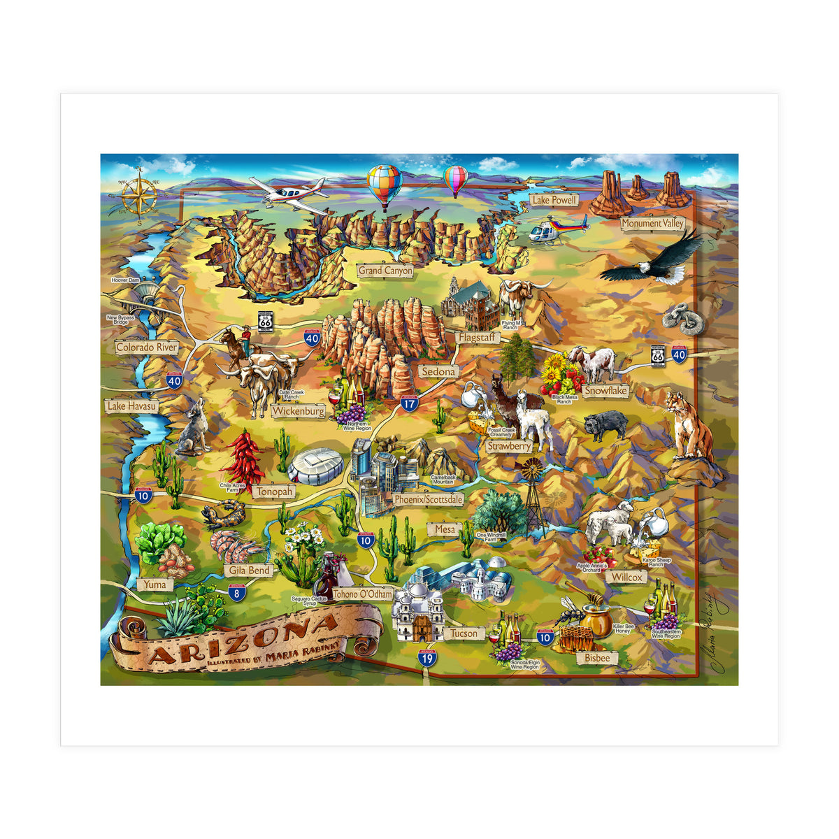 Arizona Illustrated Map (Print Only)